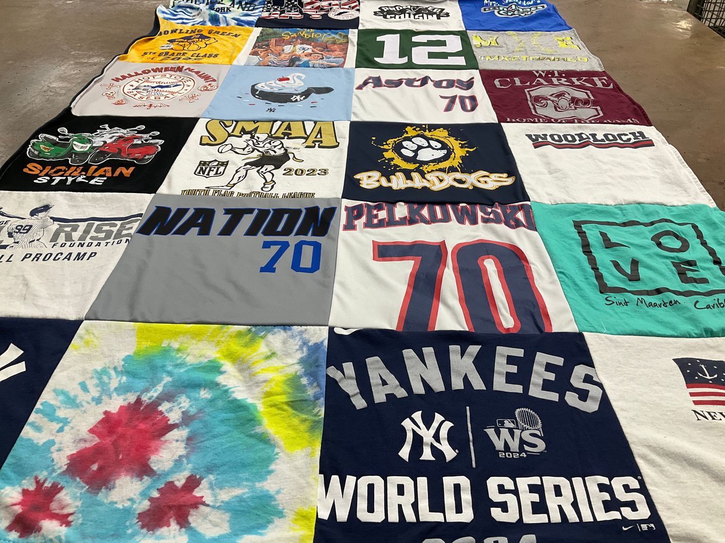 T-shirt quilt featuring new york yankees by Mary from NY