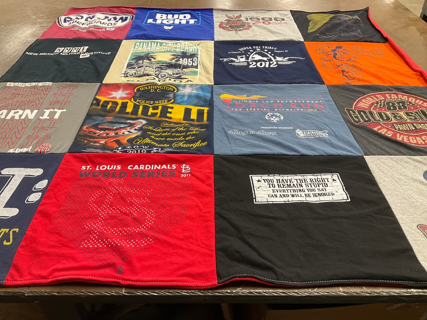 T-shirt quilt featuring st louis cardinals by Stacey from IL