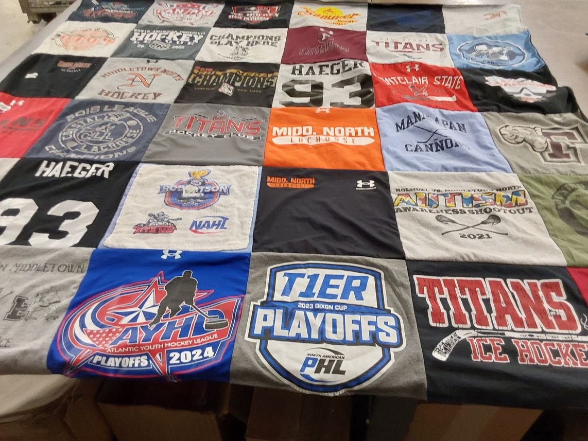 T-shirt quilt featuring titans ice hockey by Amy from NJ