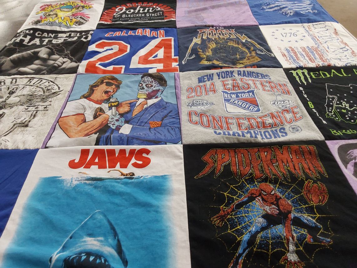 T-shirt quilt featuring new york rangers by Nancy from CT