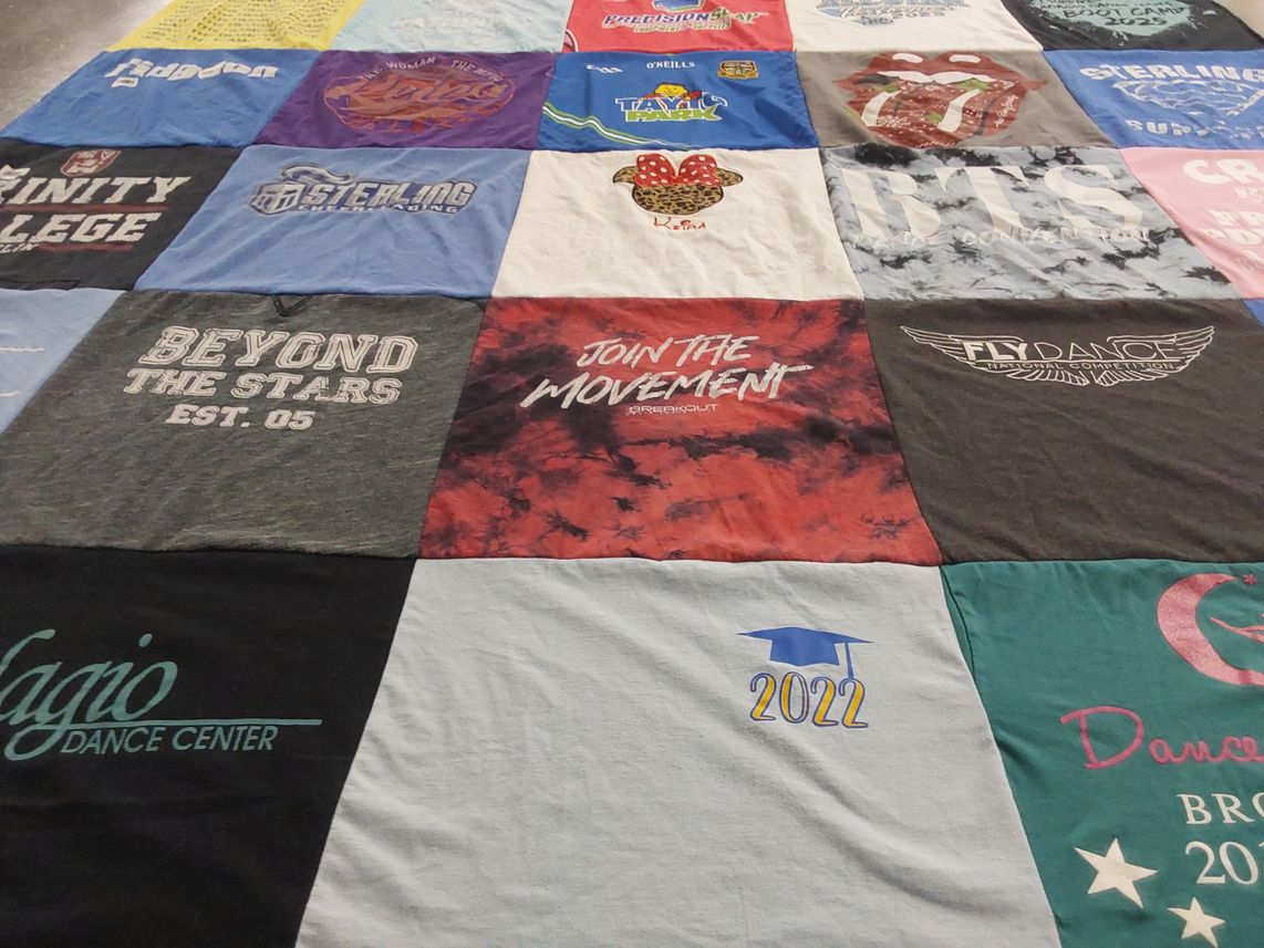 T-shirt quilt from trinity college by Colm from NJ