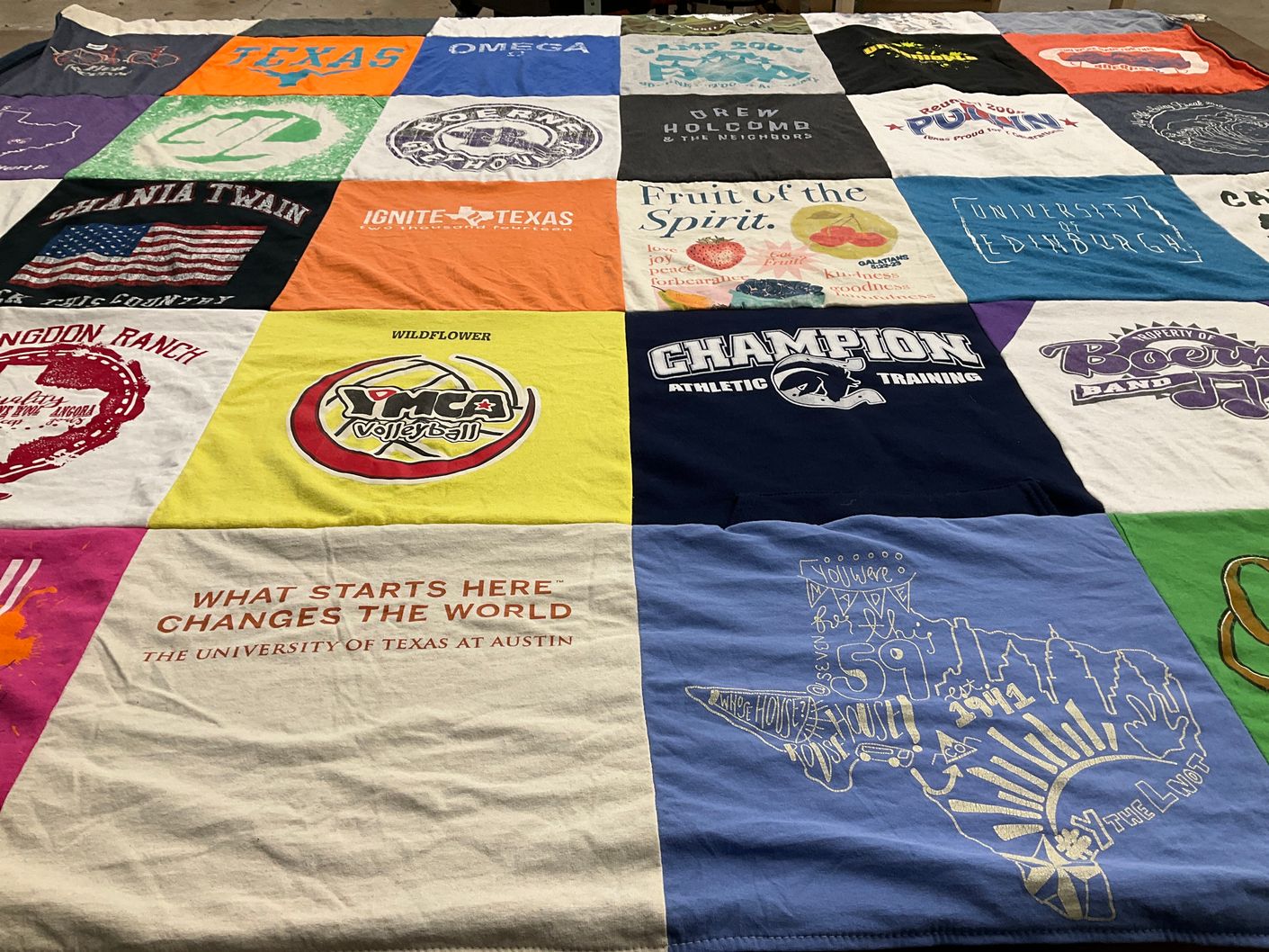 T-shirt quilt from university of texas at austin, university of edinburgh by Bailey from TX
