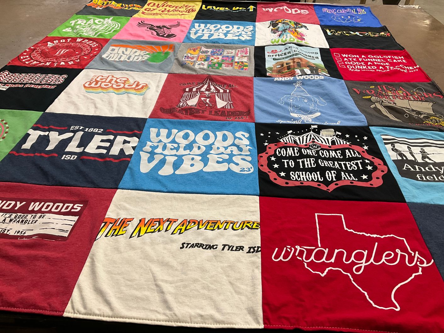 T-shirt quilt featuring andy woods wranglers by Georgeanna from TX