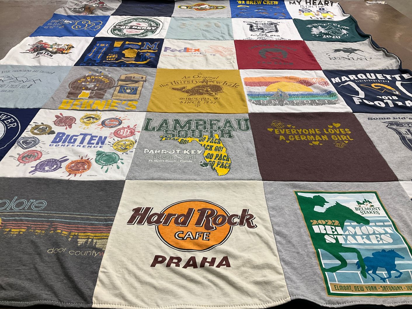 T-shirt quilt featuring lambeau south by Adrienne from WI