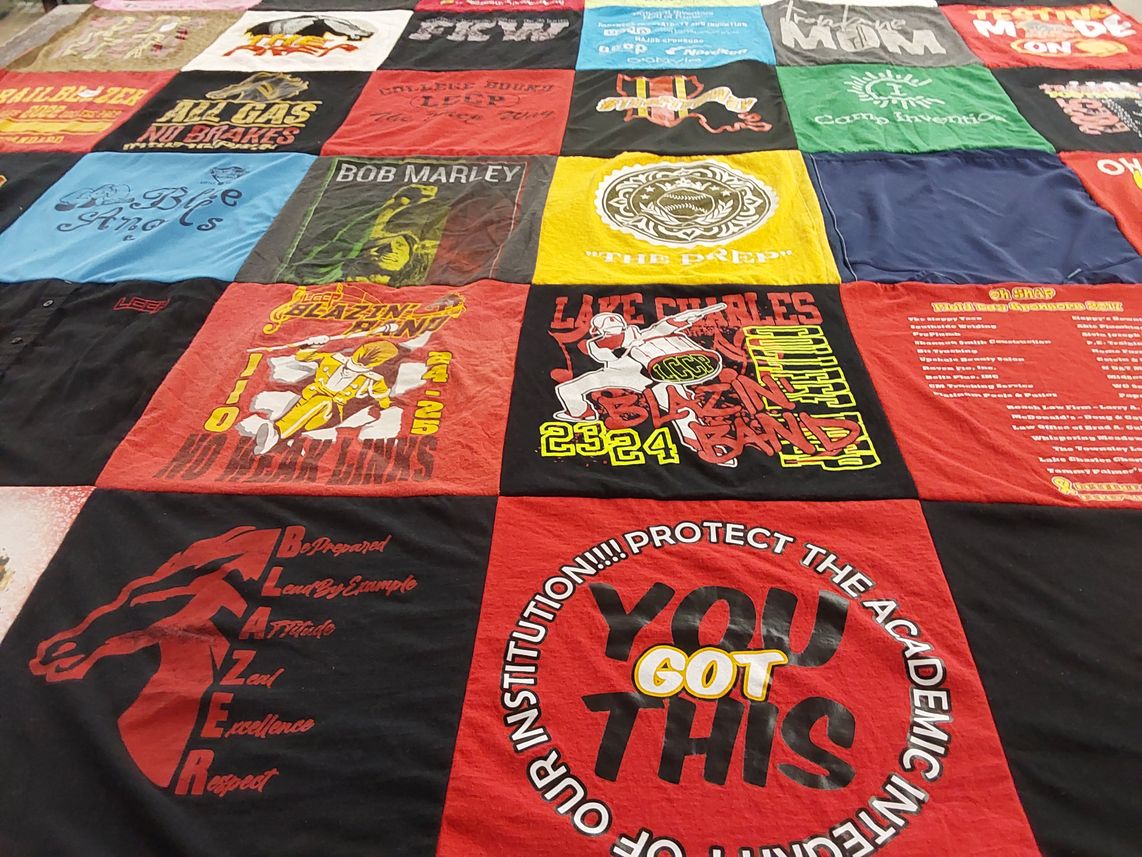 T-shirt quilt featuring lake charles blazers by GeMar from LA