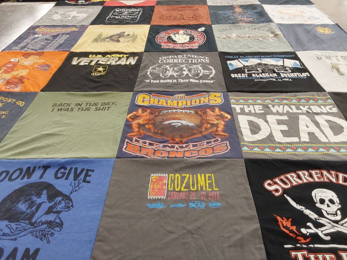 T-shirt quilt featuring denver broncos by Angelo from MI