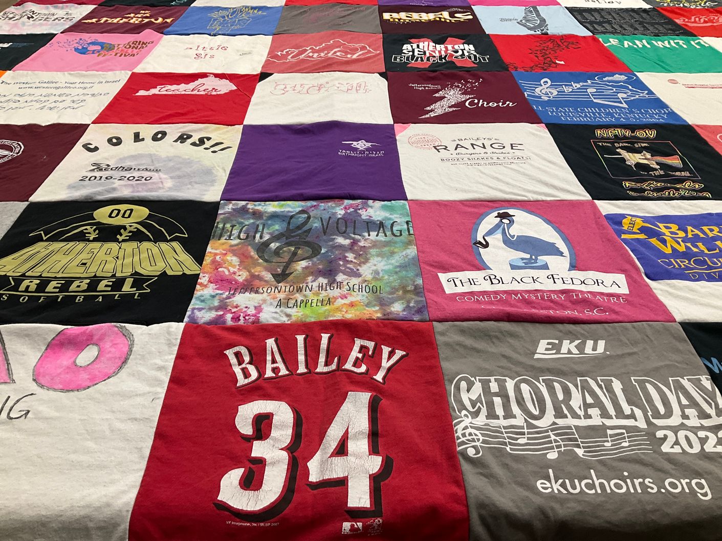 T-shirt quilt featuring atherton high school softball by Amy from KY
