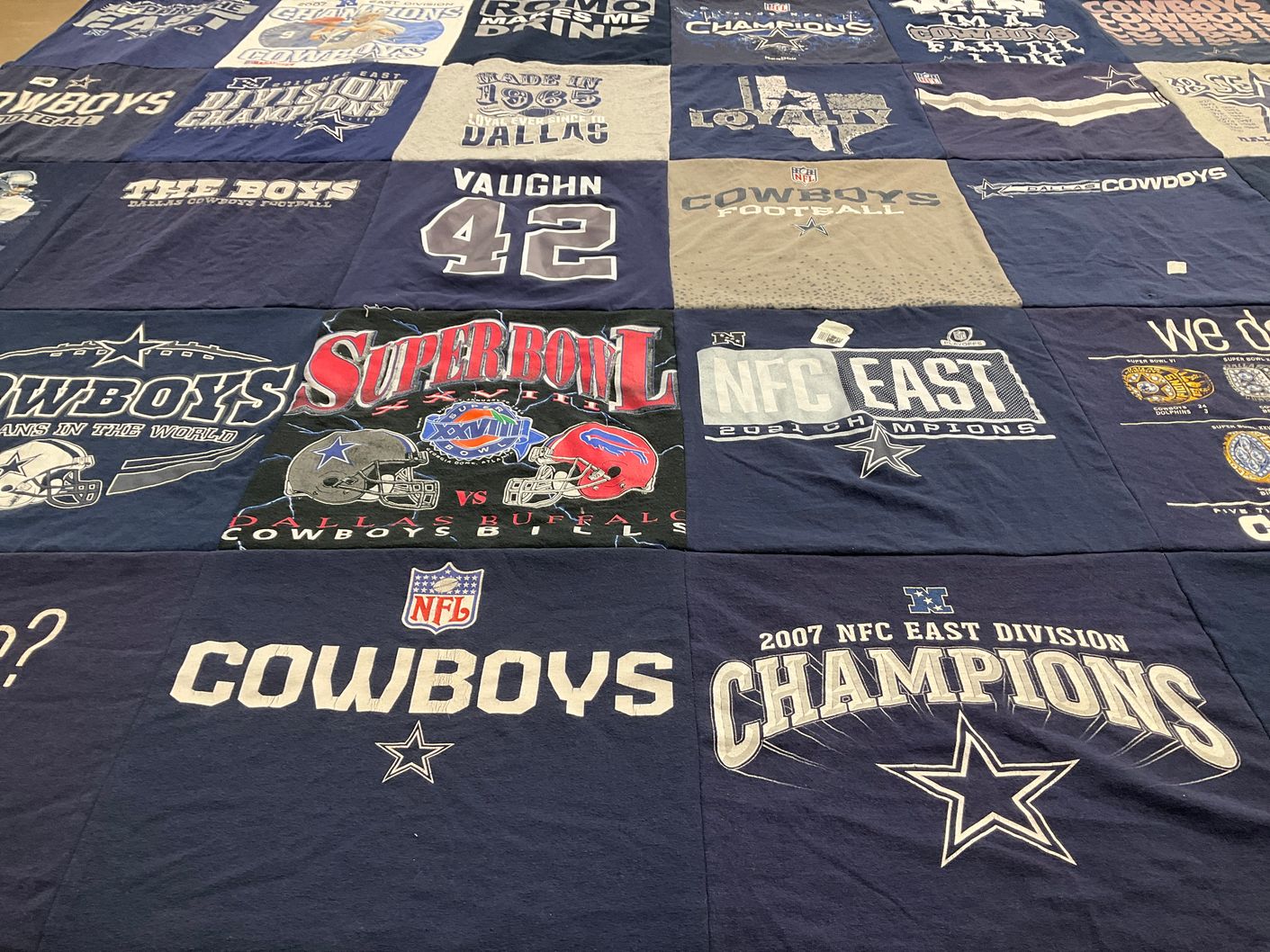 T-shirt quilt featuring dallas cowboys by Julie from KS