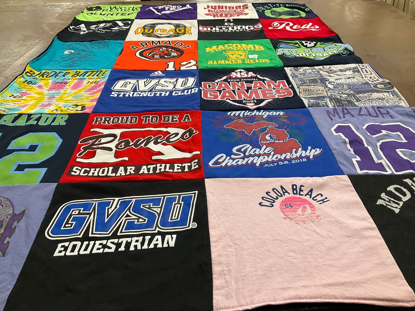 T-shirt quilt featuring romeo high school by Darlene from MI