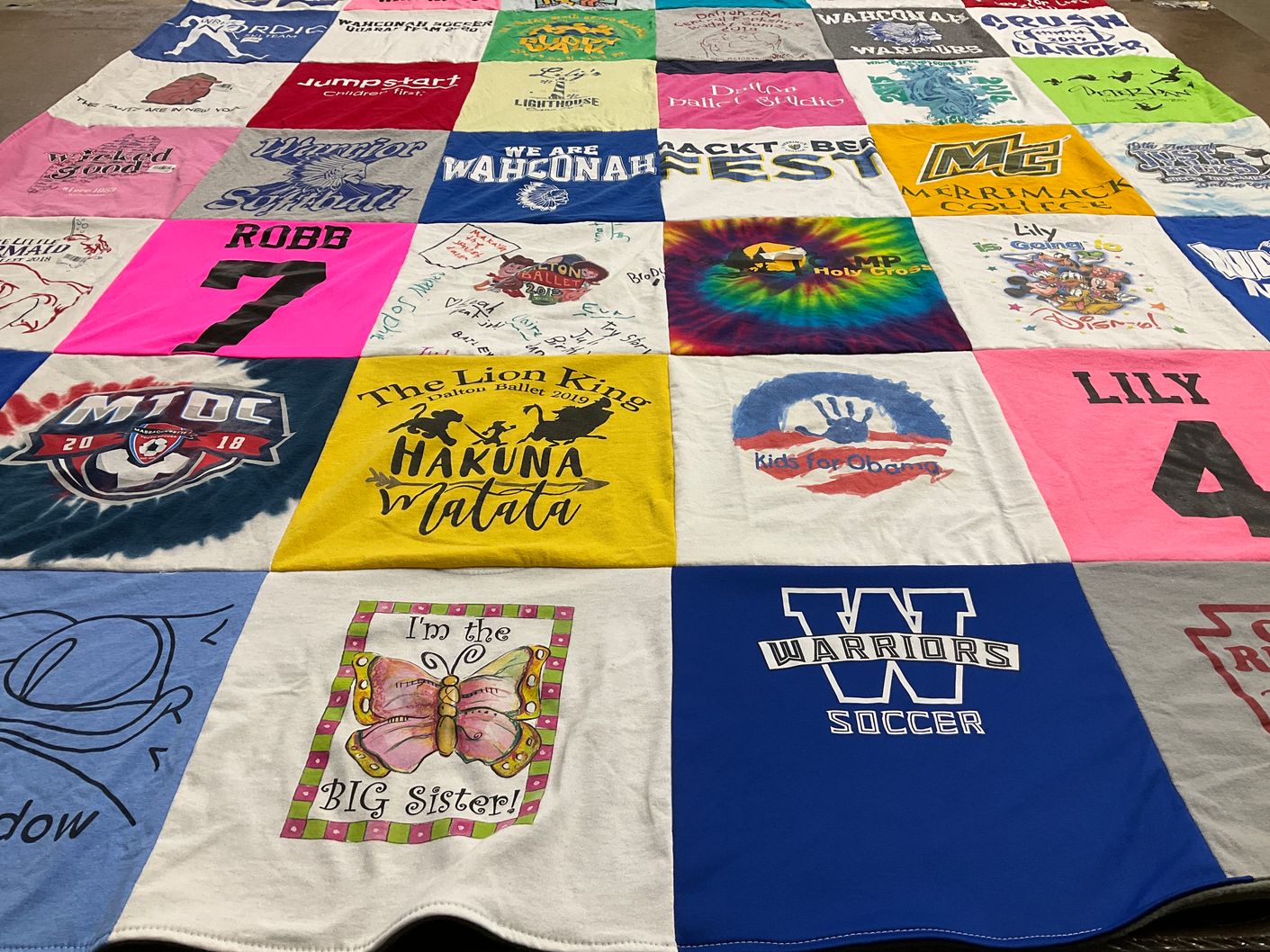 T-shirt quilt featuring warriors soccer by Lynn from MA