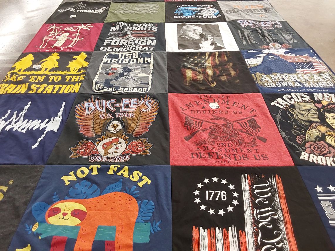 T-shirt quilt with patriotism, politics themes by Robert from TX