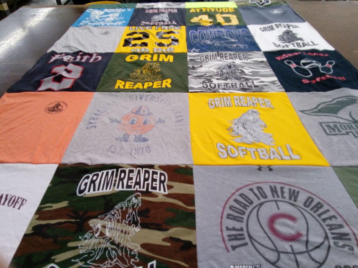 T-shirt quilt from syracuse university by sandra from NY
