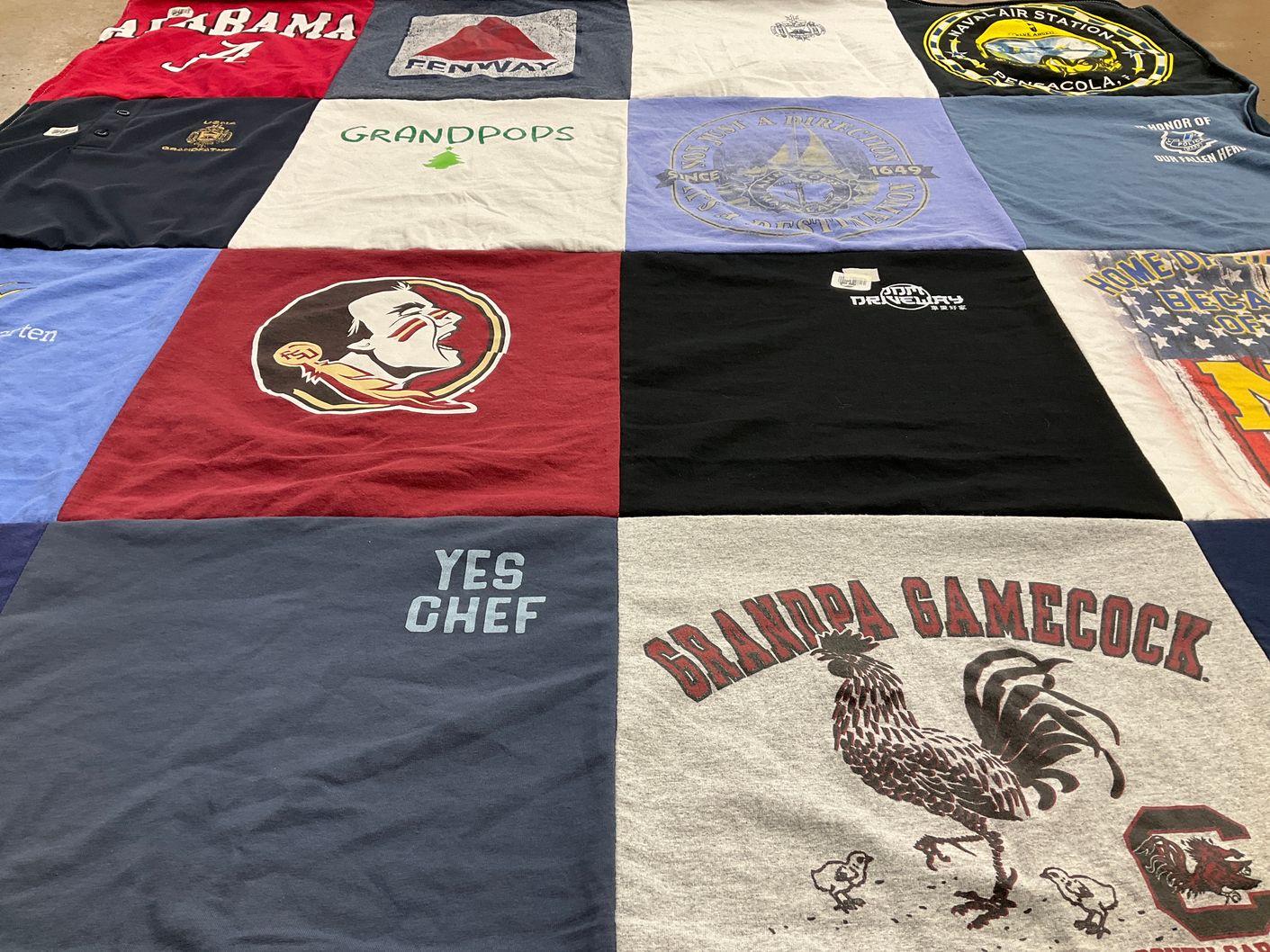 T-shirt quilt featuring florida state seminoles by Richard from FL