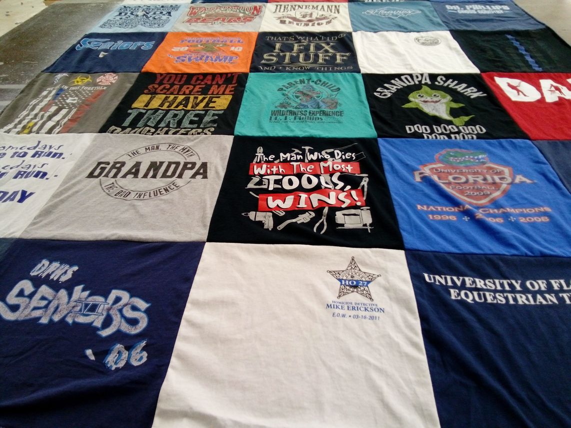 T-shirt quilt featuring university of florida football by Katie from FL