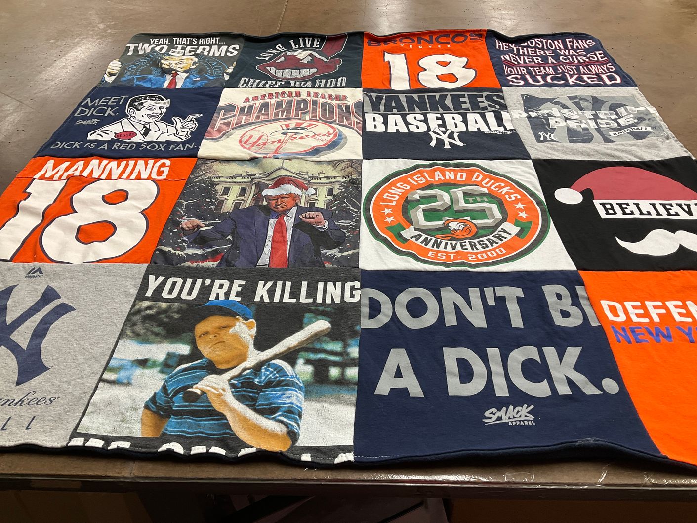 T-shirt quilt featuring new york yankees, long island ducks by Krystal from NY