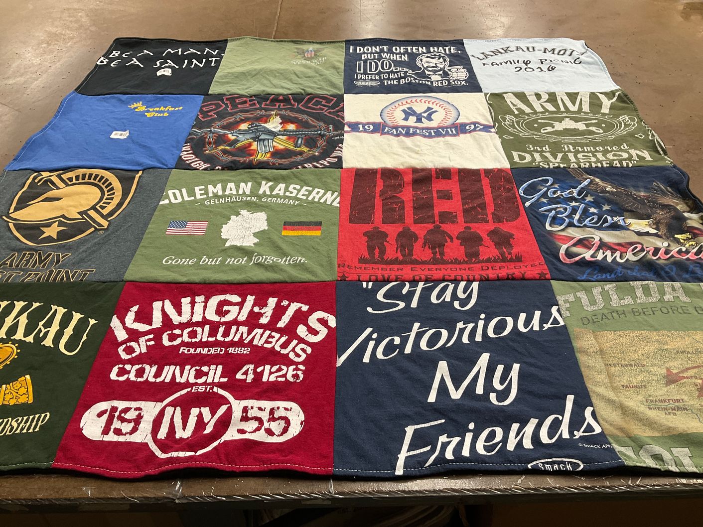 T-shirt quilt from united states military academy at west point by Krystal from NY