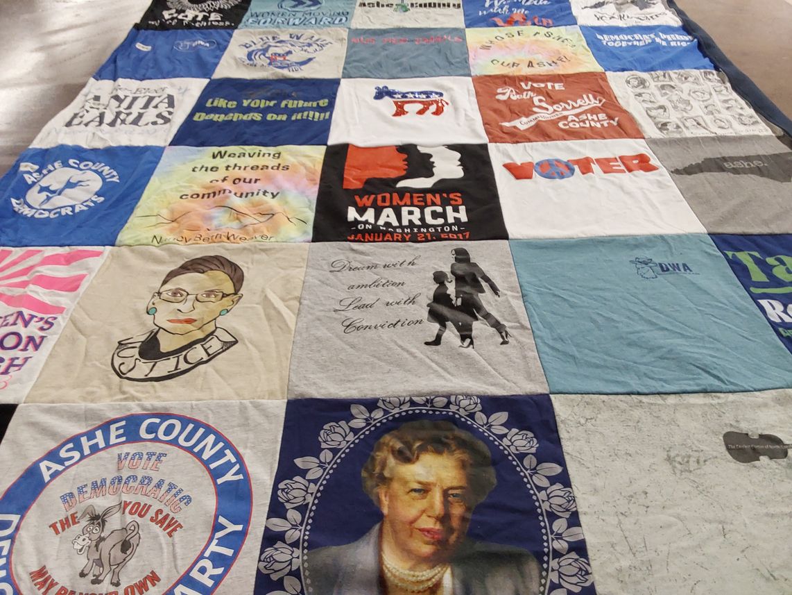 T-shirt quilt with politics, equality themes by Lauren from NC