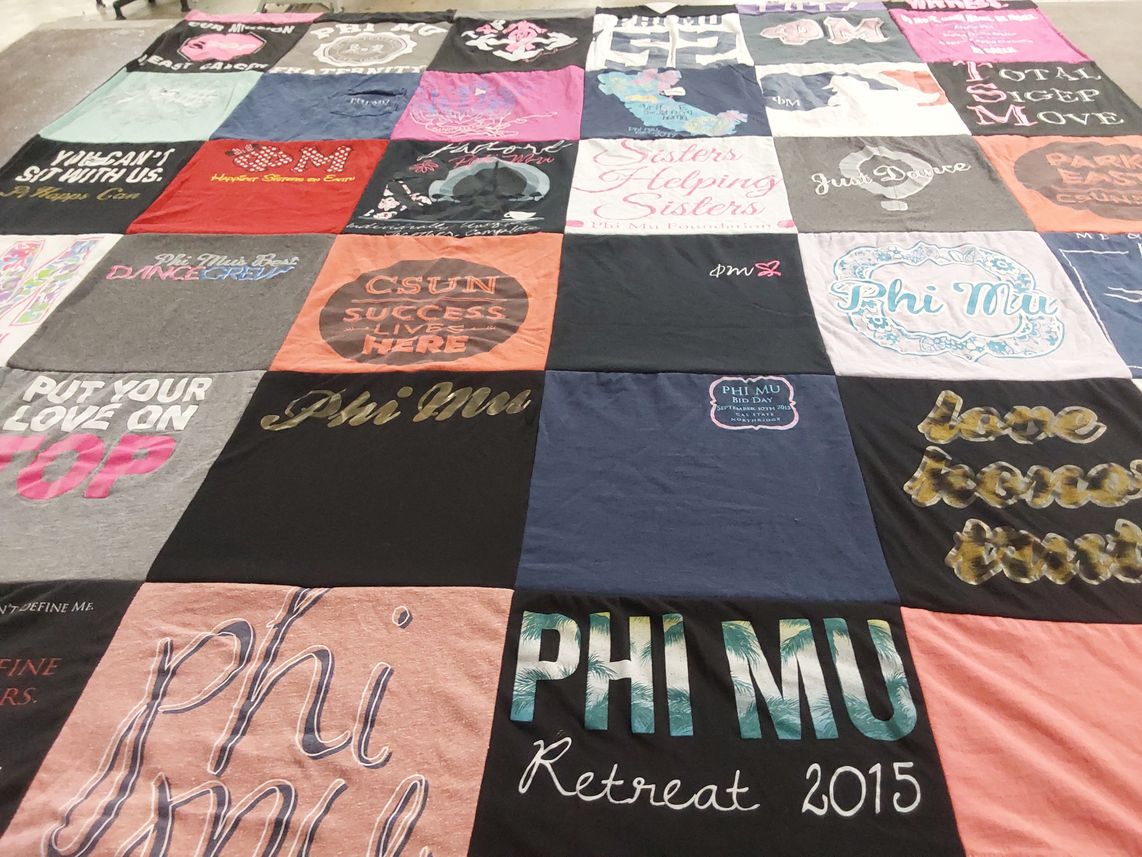 T-shirt quilt from california state university northridge by Sybille from CA