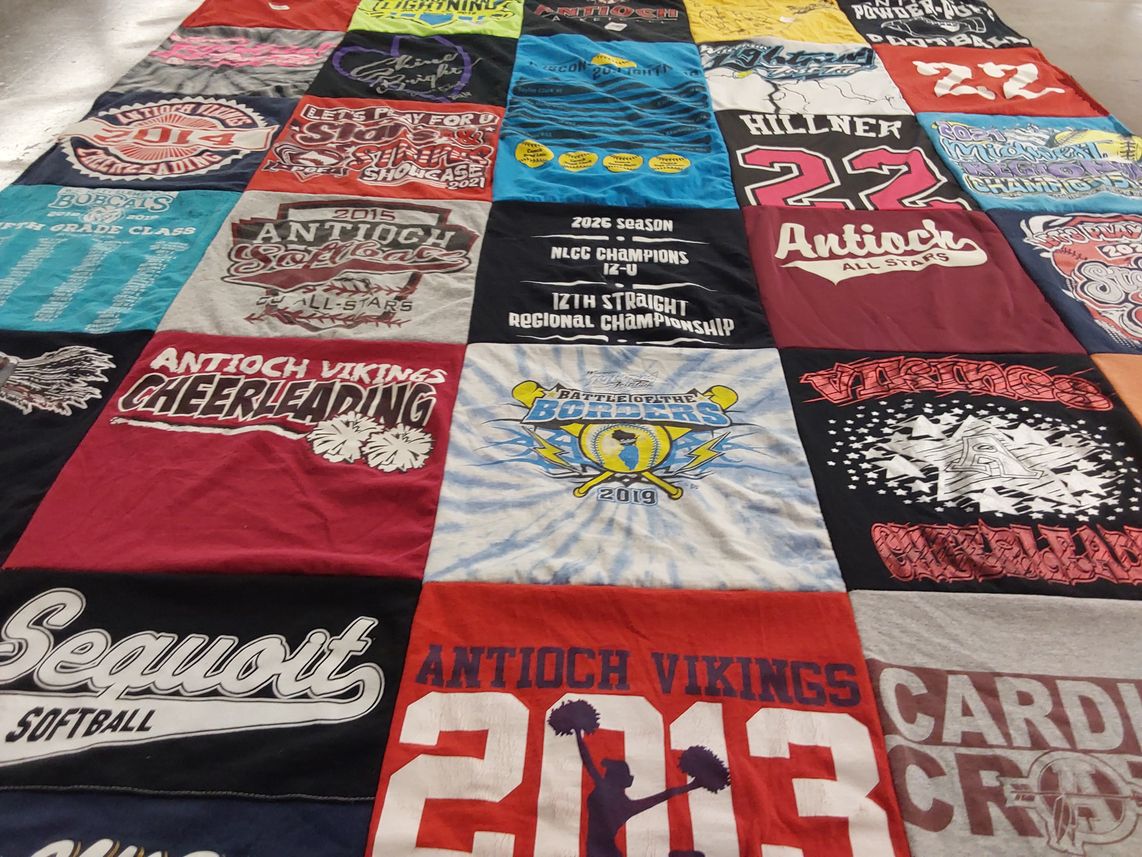 T-shirt quilt featuring antioch vikings by Jackie  from IL
