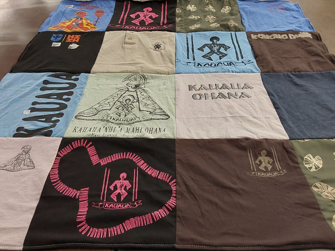 T-shirt quilt with hawaiian culture, family reunions themes by Sanoe from HI