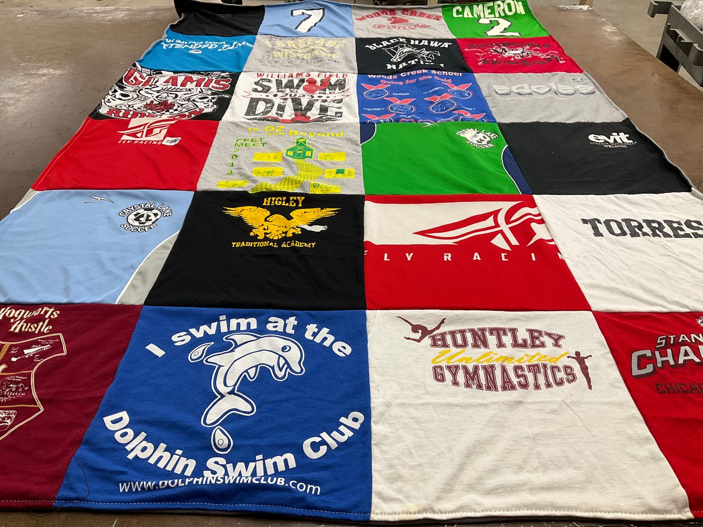 T-shirt quilt from woods creek school by Jennifer from AZ