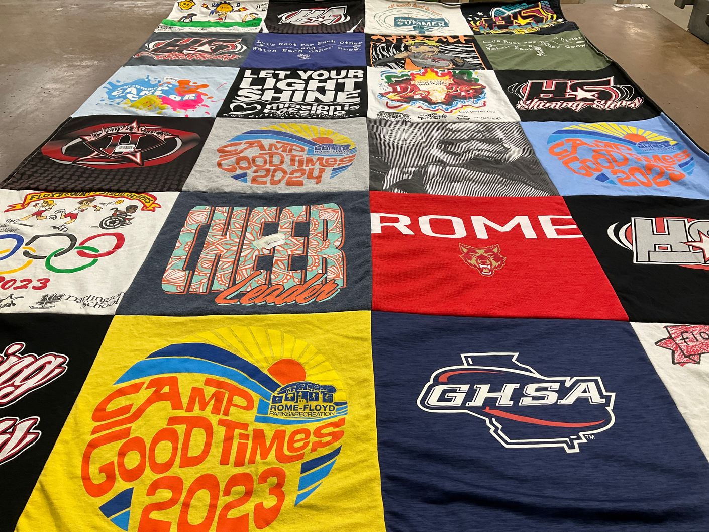 T-shirt quilt featuring rome high school by Flora from GA
