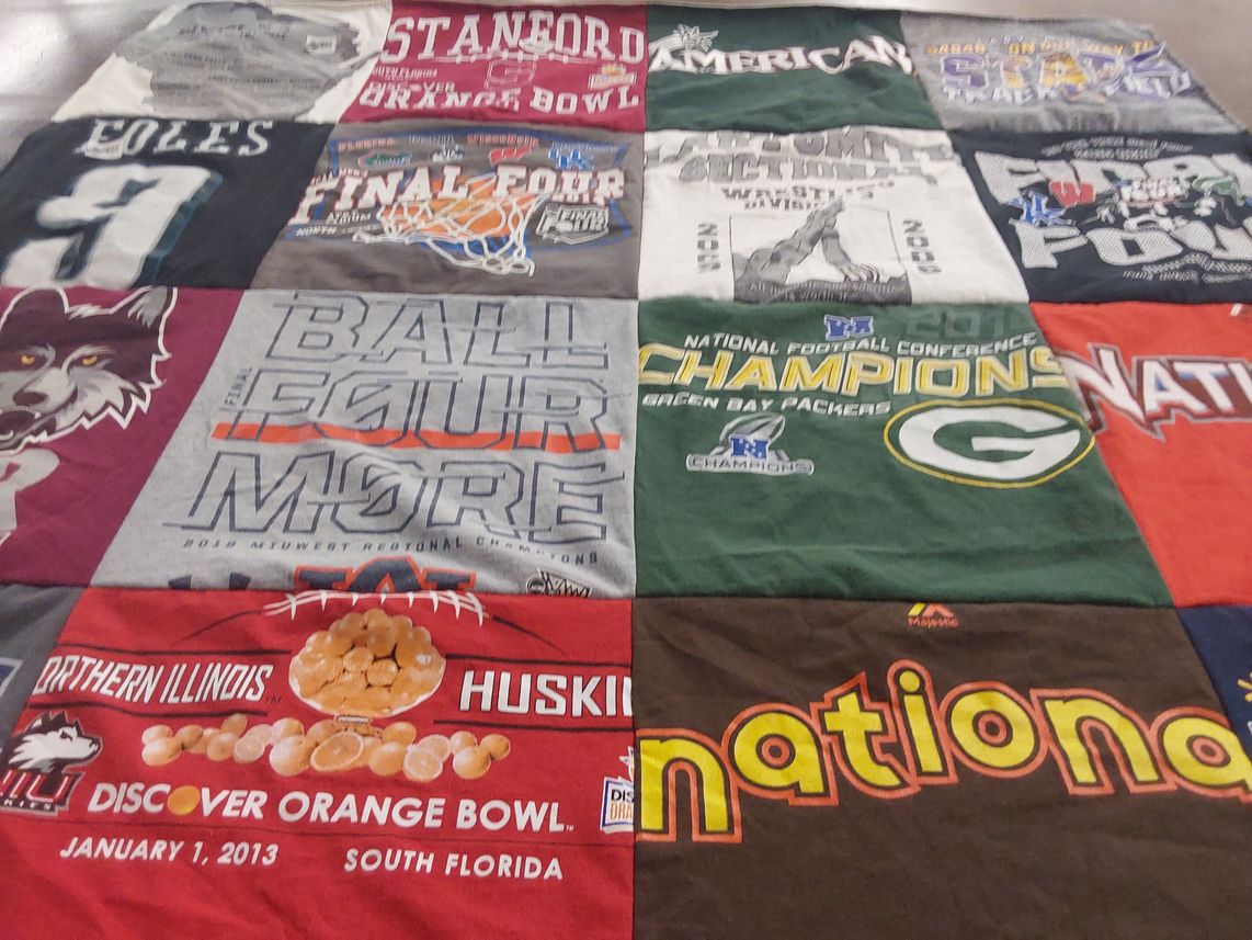 T-shirt quilt featuring green bay packers by Matt from WI