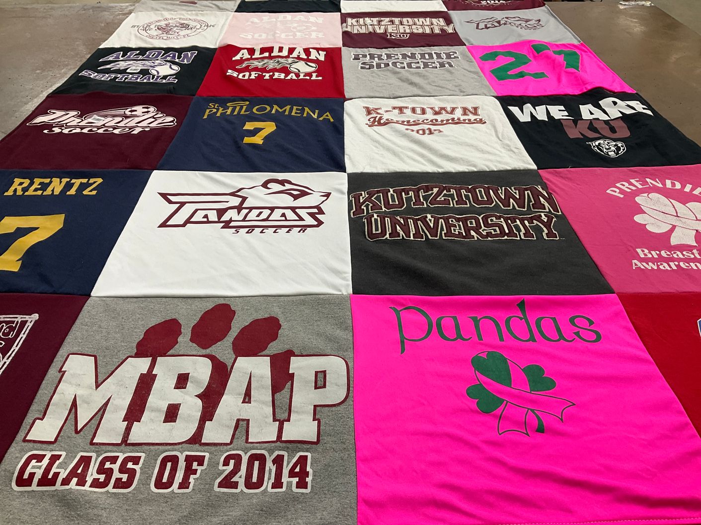 T-shirt quilt featuring aldan soccer, pandas soccer by Skyler from PA