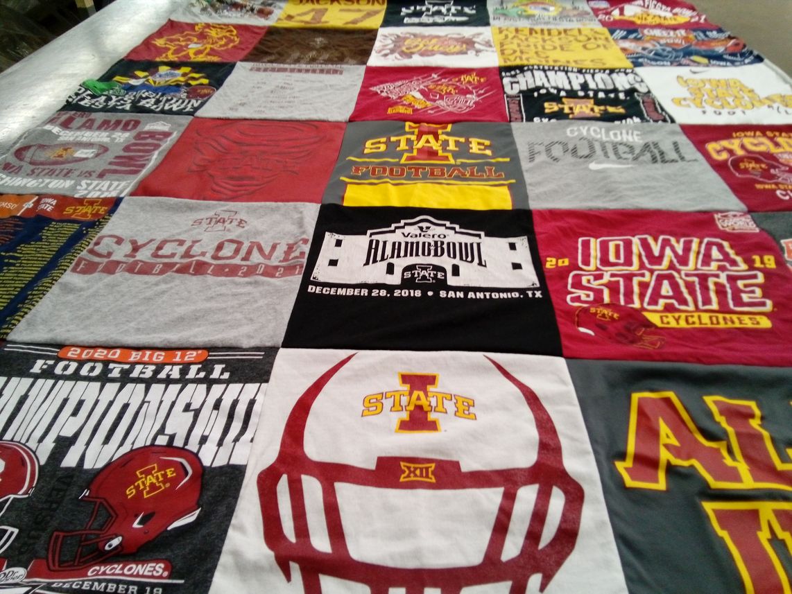 T-shirt quilt featuring iowa state cyclones by Coreen from IA
