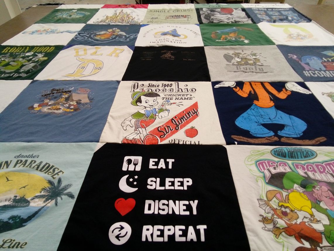 T-shirt quilt with disney, animation themes by Trasey from KY
