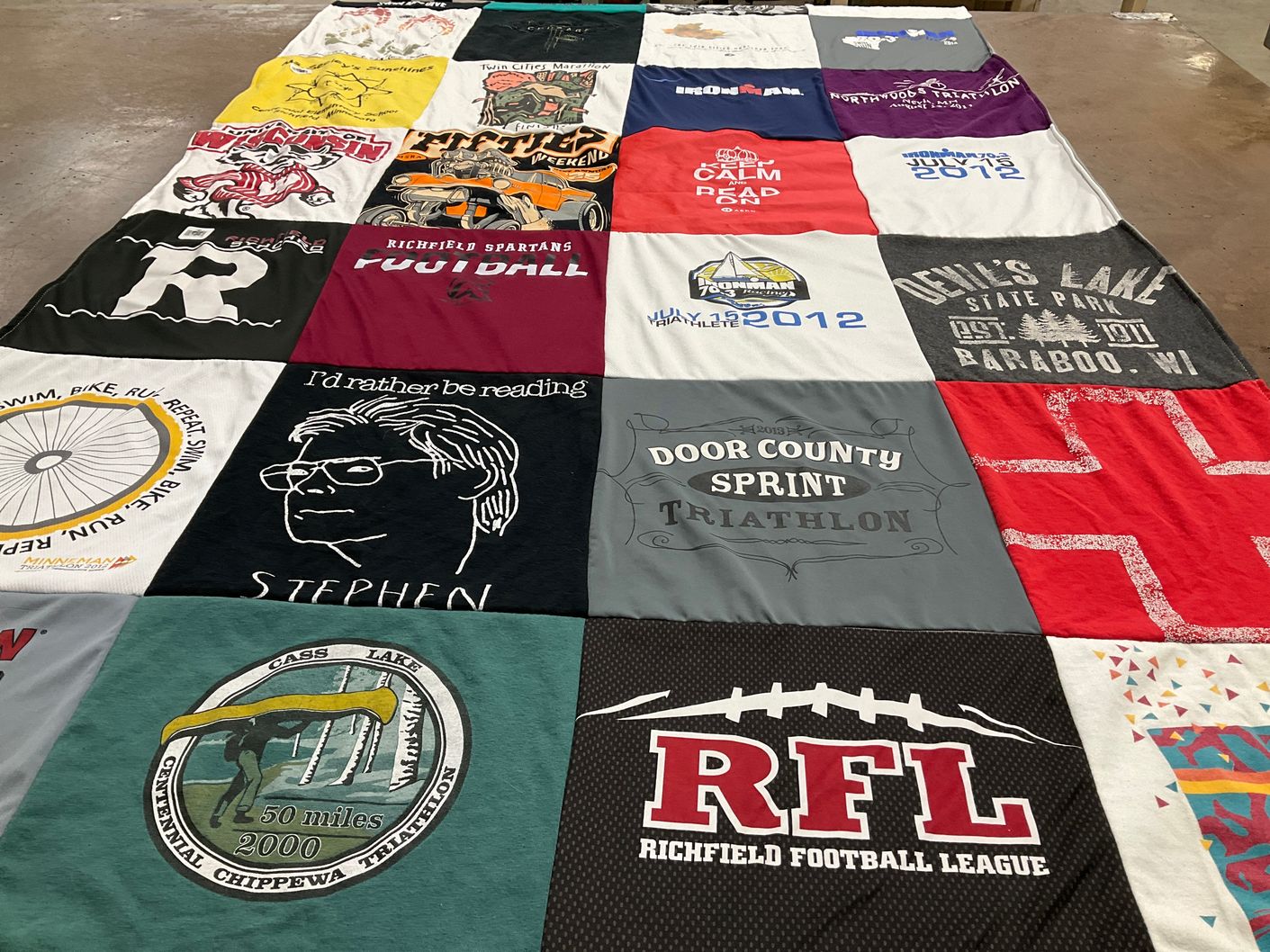 T-shirt quilt featuring richfield spartans football by Lou from MN