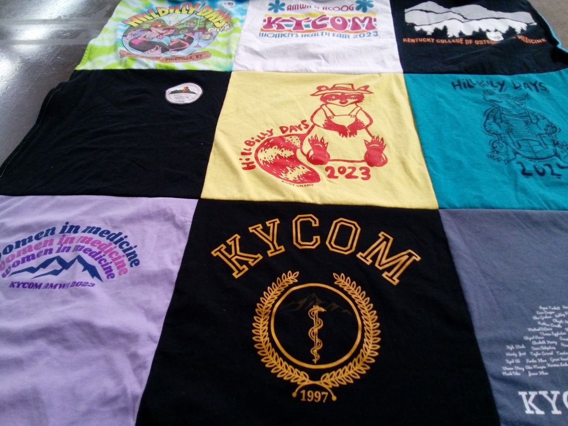T-shirt quilt from kentucky college of osteopathic medicine by Faith from SC