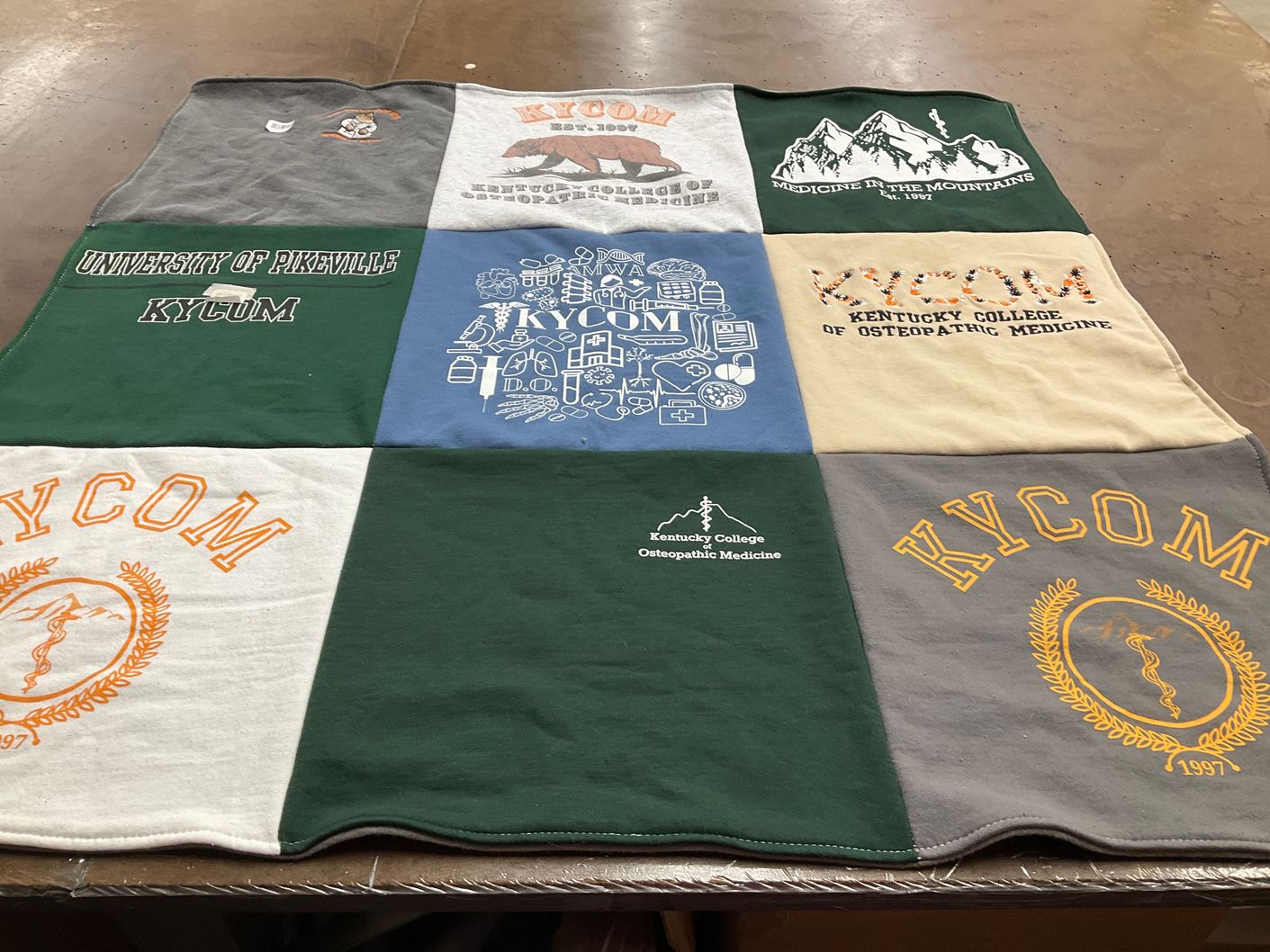 T-shirt quilt from university of pikeville, kentucky college of osteopathic medicine by Faith from SC