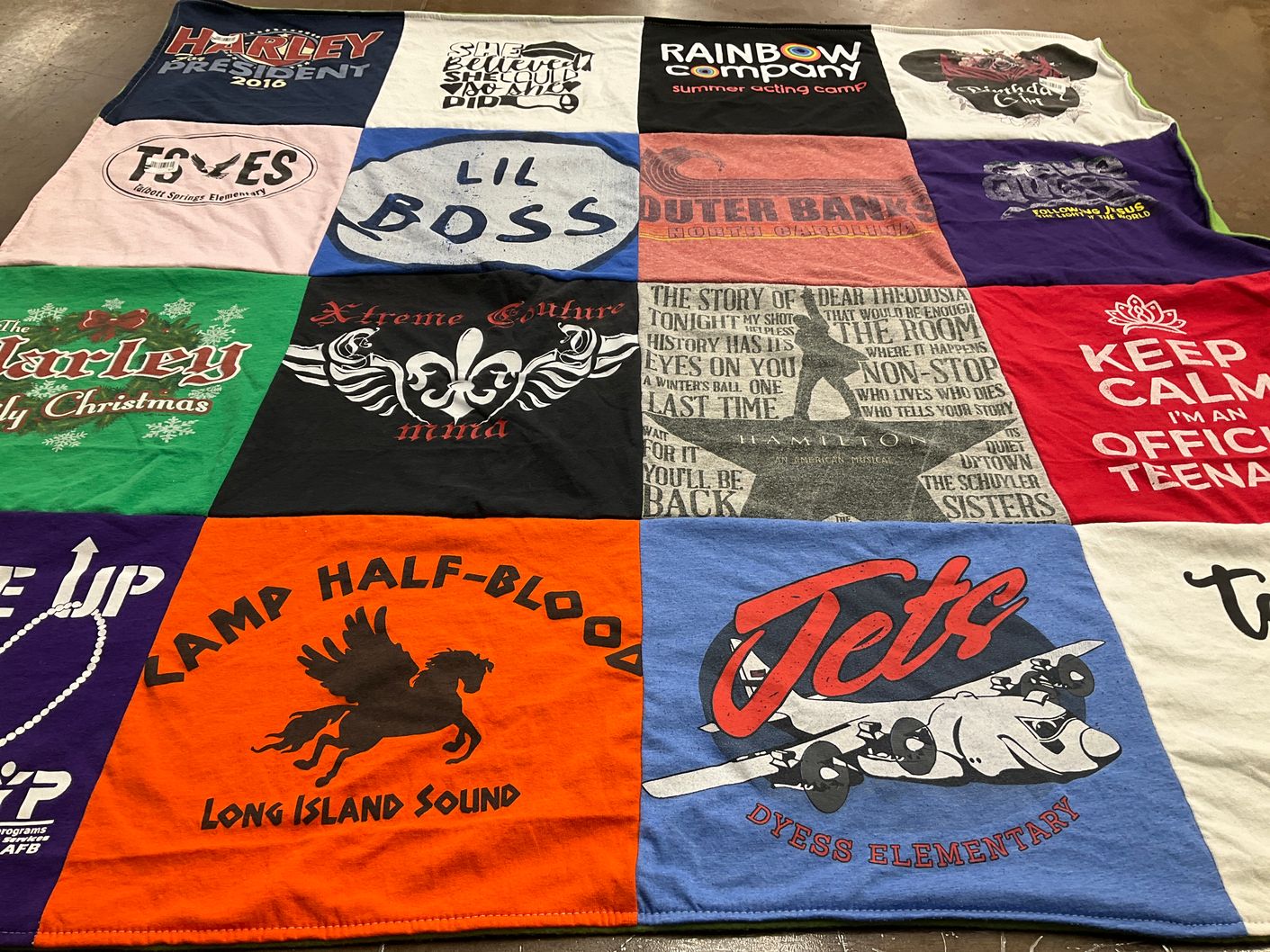 T-shirt quilt from dyess elementary by Nicole from NV