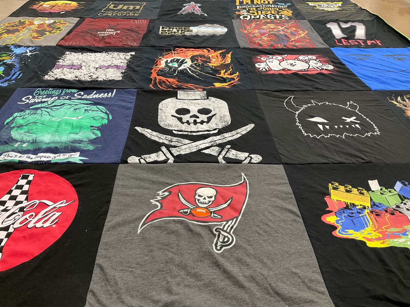 T-shirt quilt featuring tampa bay buccaneers by Kennedy from CA