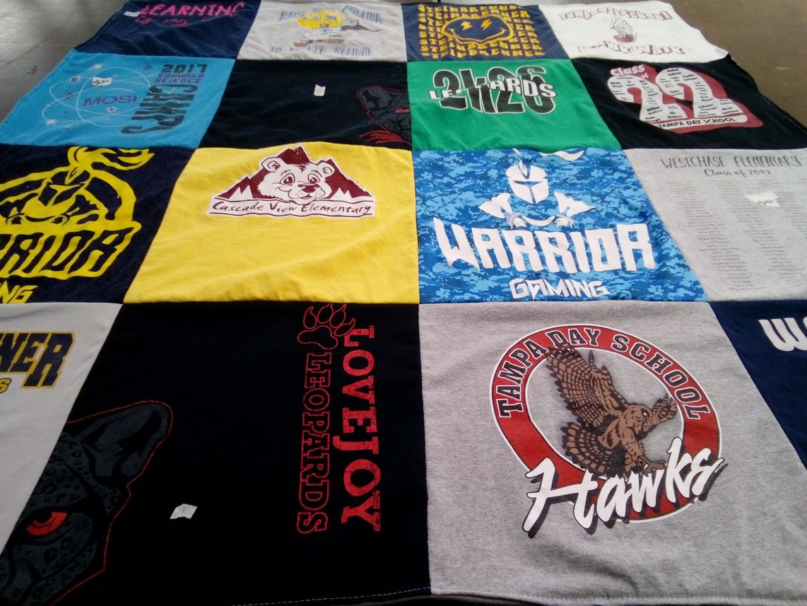 T-shirt quilt featuring lovejoy leopards by Carolyn from FL