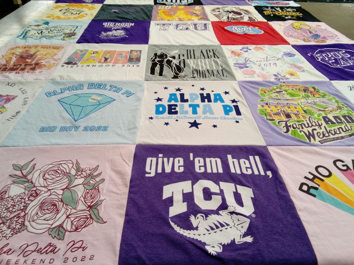 T-shirt quilt from texas christian university by Marcia from CA