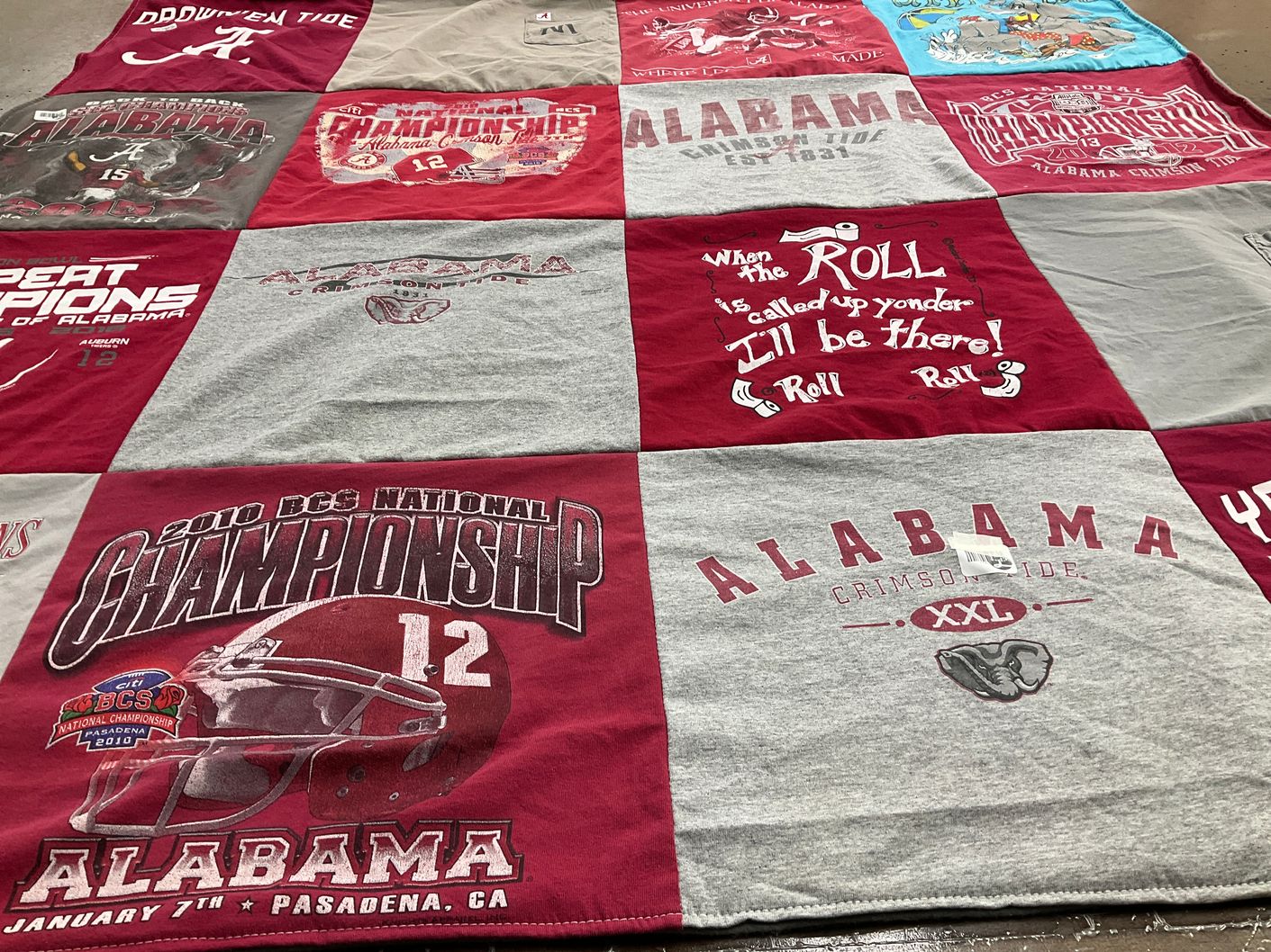 T-shirt quilt featuring alabama crimson tide by Paula from AL