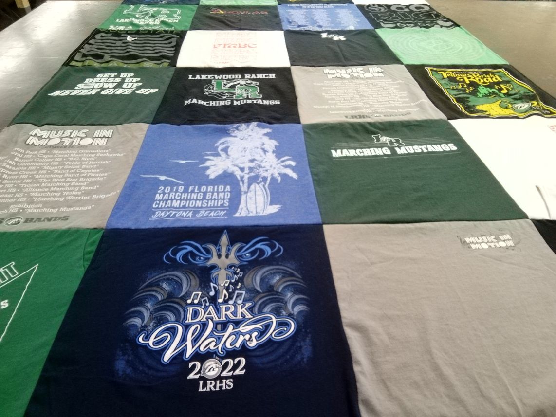 T-shirt quilt from lakewood ranch high school by Melody from FL