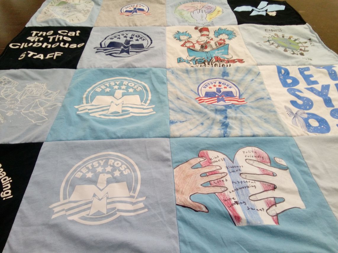 T-shirt quilt from betsy ross elementary school by Stephanie from NJ