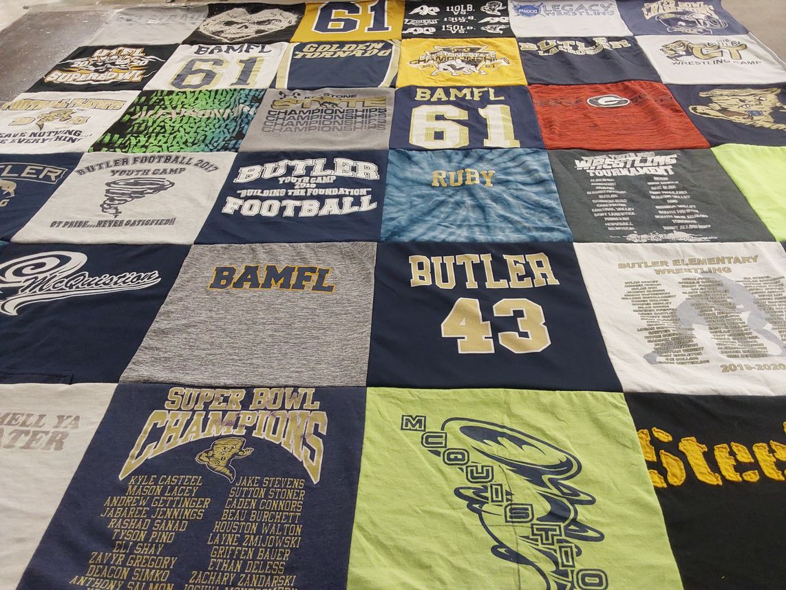 T-shirt quilt from butler university by Kelly from PA