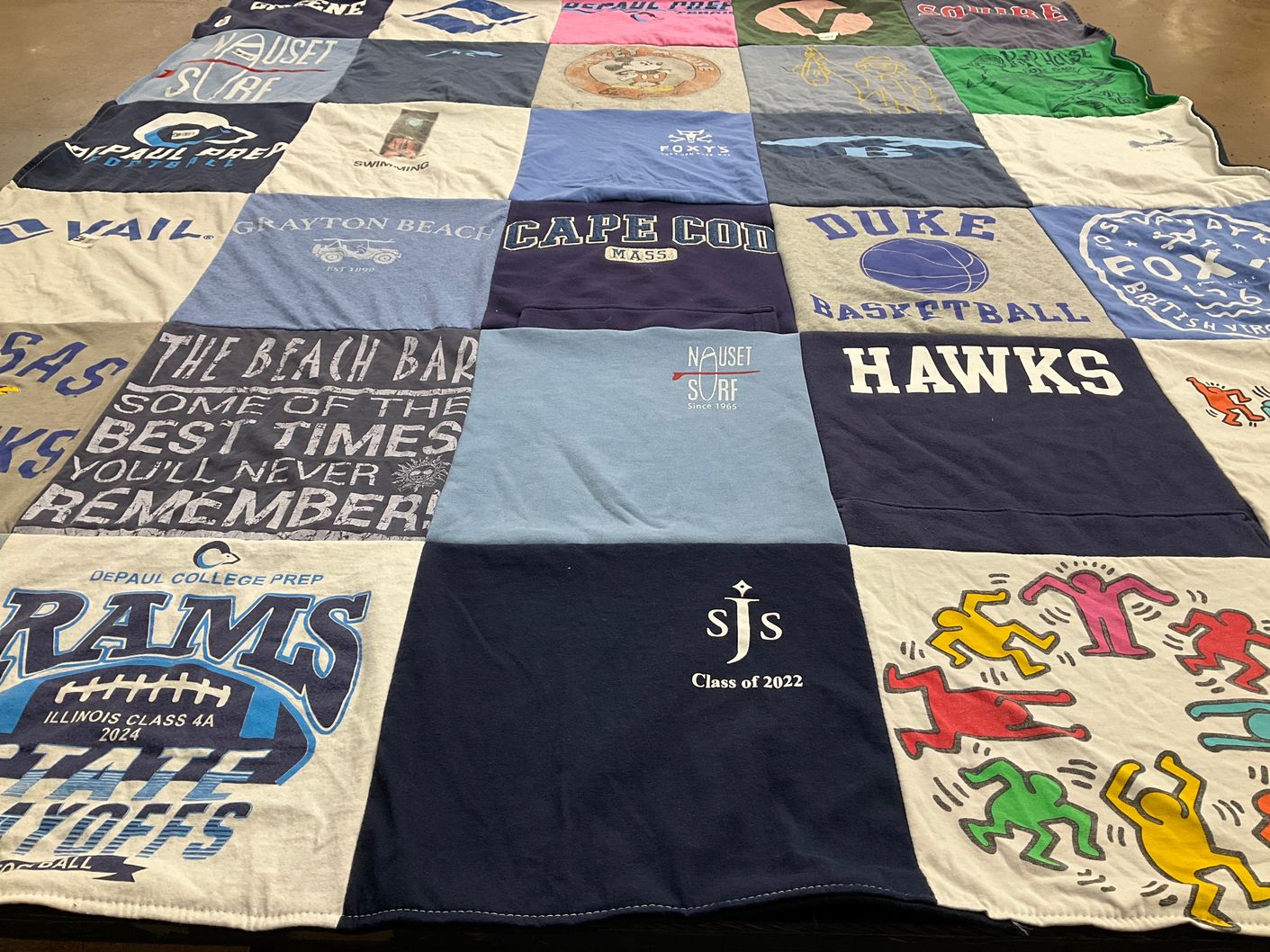 T-shirt quilt featuring hawks, rams by Cortney from IL