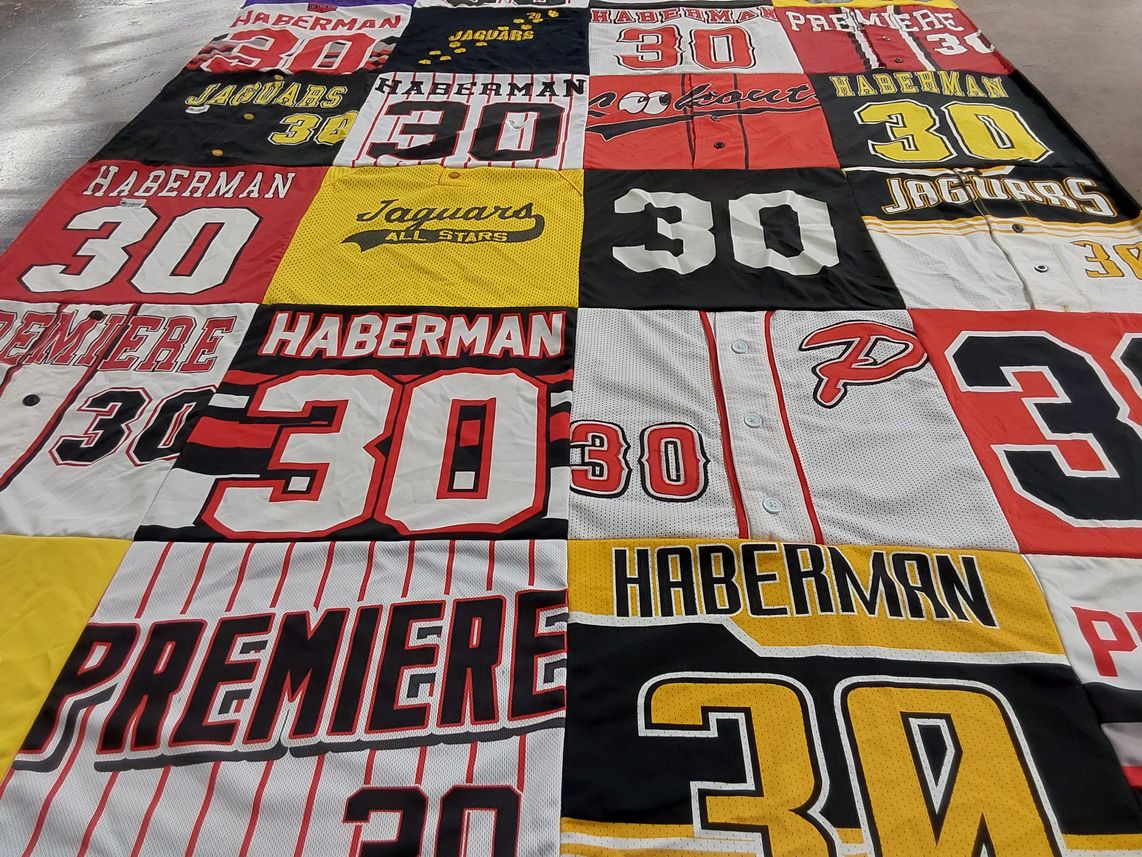 T-shirt quilt featuring jaguars by Kelli from PA
