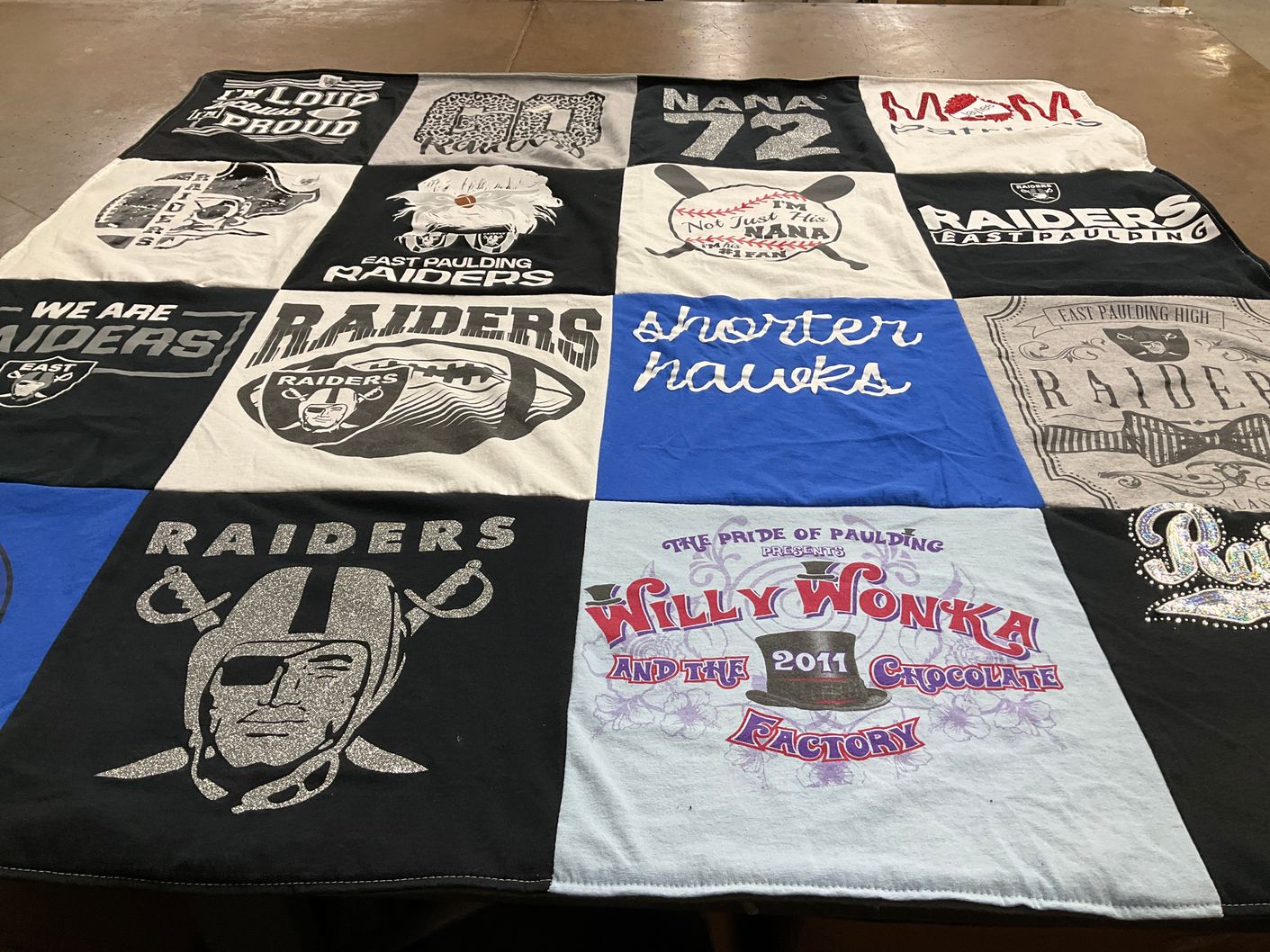 T-shirt quilt featuring raiders by Leslie from GA