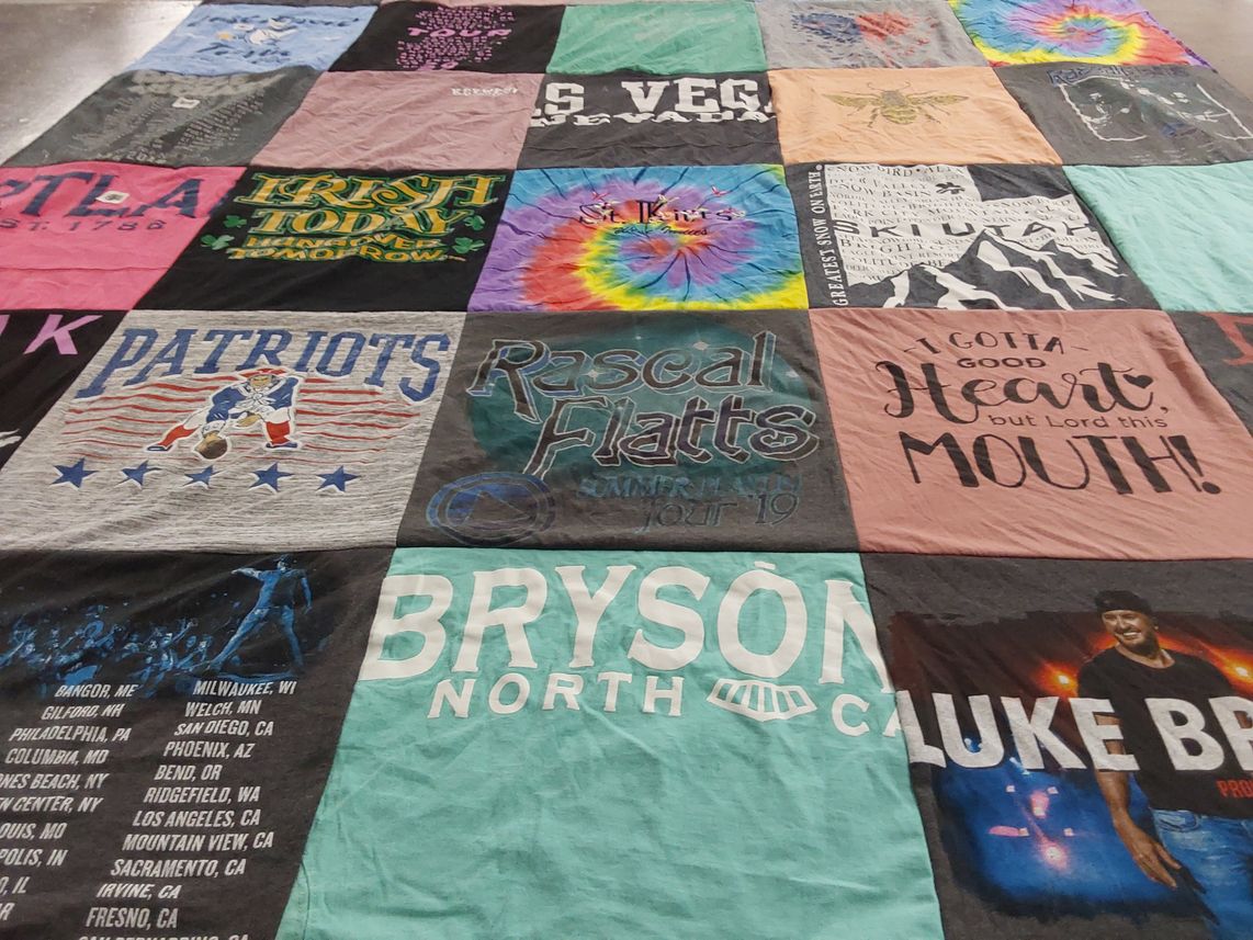 T-shirt quilt featuring new england patriots by Nancy from NC