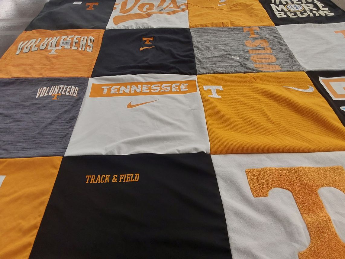 T-shirt quilt featuring university of tennessee volunteers by Mikaela from TN