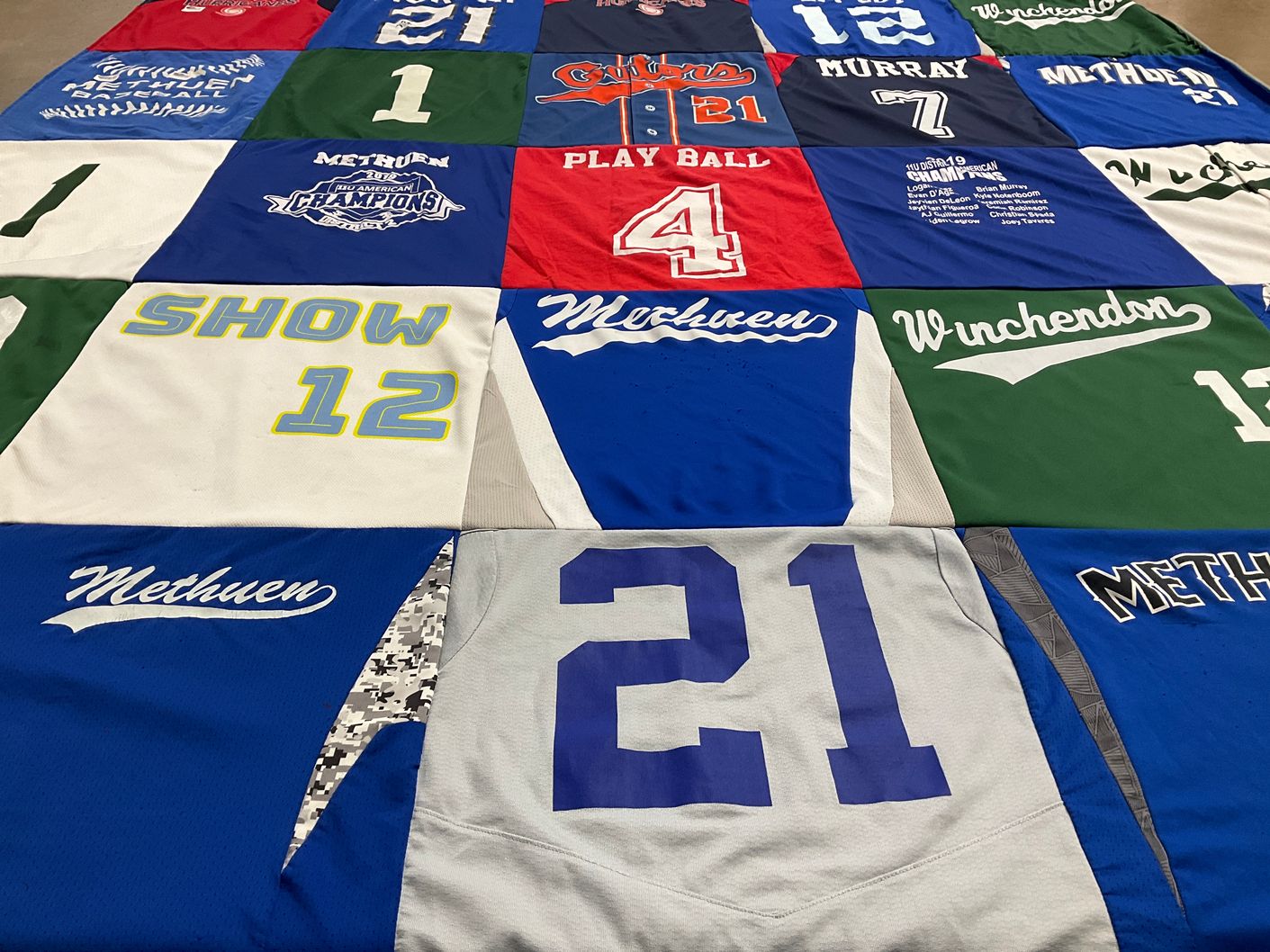 T-shirt quilt from methuen high school, winchendon high school by Lauren from MA