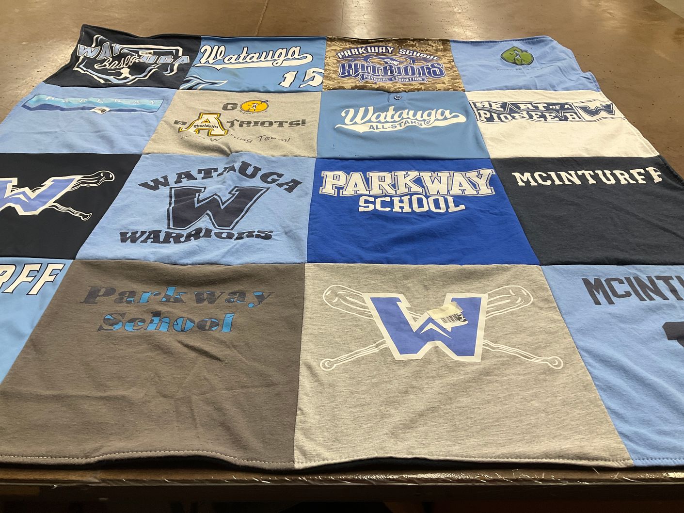 T-shirt quilt featuring watauga warriors by Jacquelyn from NC