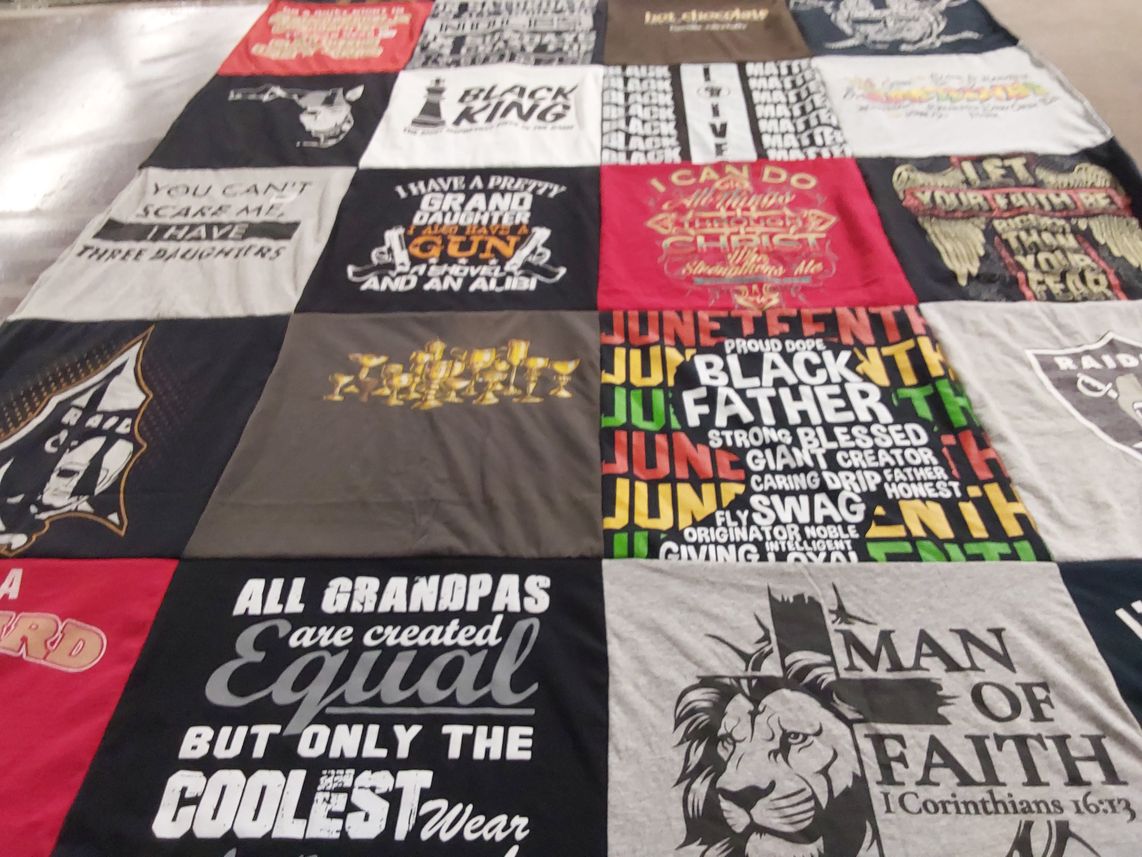 T-shirt quilt with faith, family themes by Terri from FL