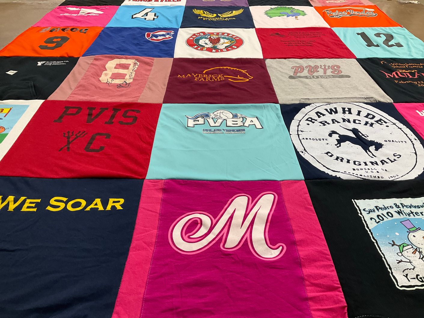 T-shirt quilt from palm vista intermediate school by Rick from CA